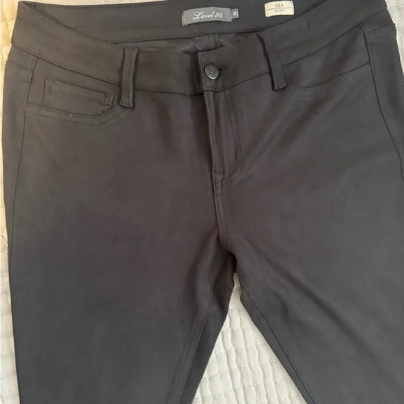 Level 99 Black Suede Jeans Size 30 - Picture 1 of 9